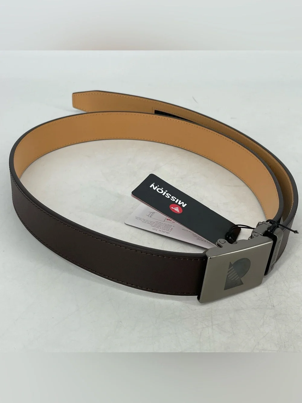 Chocolate Brown 44mm No Holes Adjustable Ratchet Belt Mission Belt- XL 39-42 in